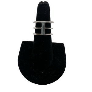 Luv AJ Silver Tone Stacked Open Ring